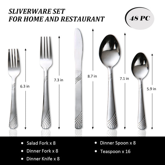 Cutlery Set For 8 Stainless Steel Flatware