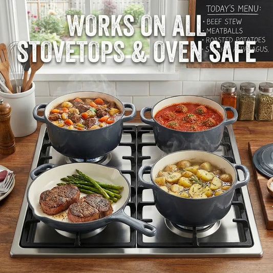 Enameled Cast Iron Cookware Set
